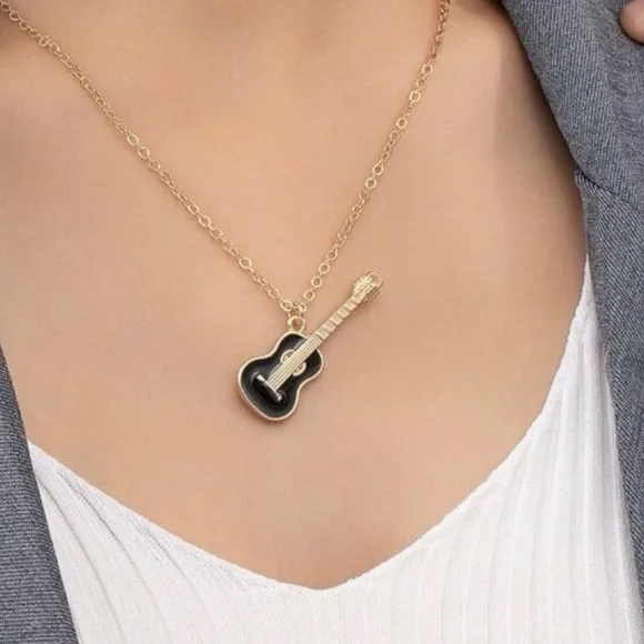 Guitar Pendant Necklace, NWT - Picture 2 of 4